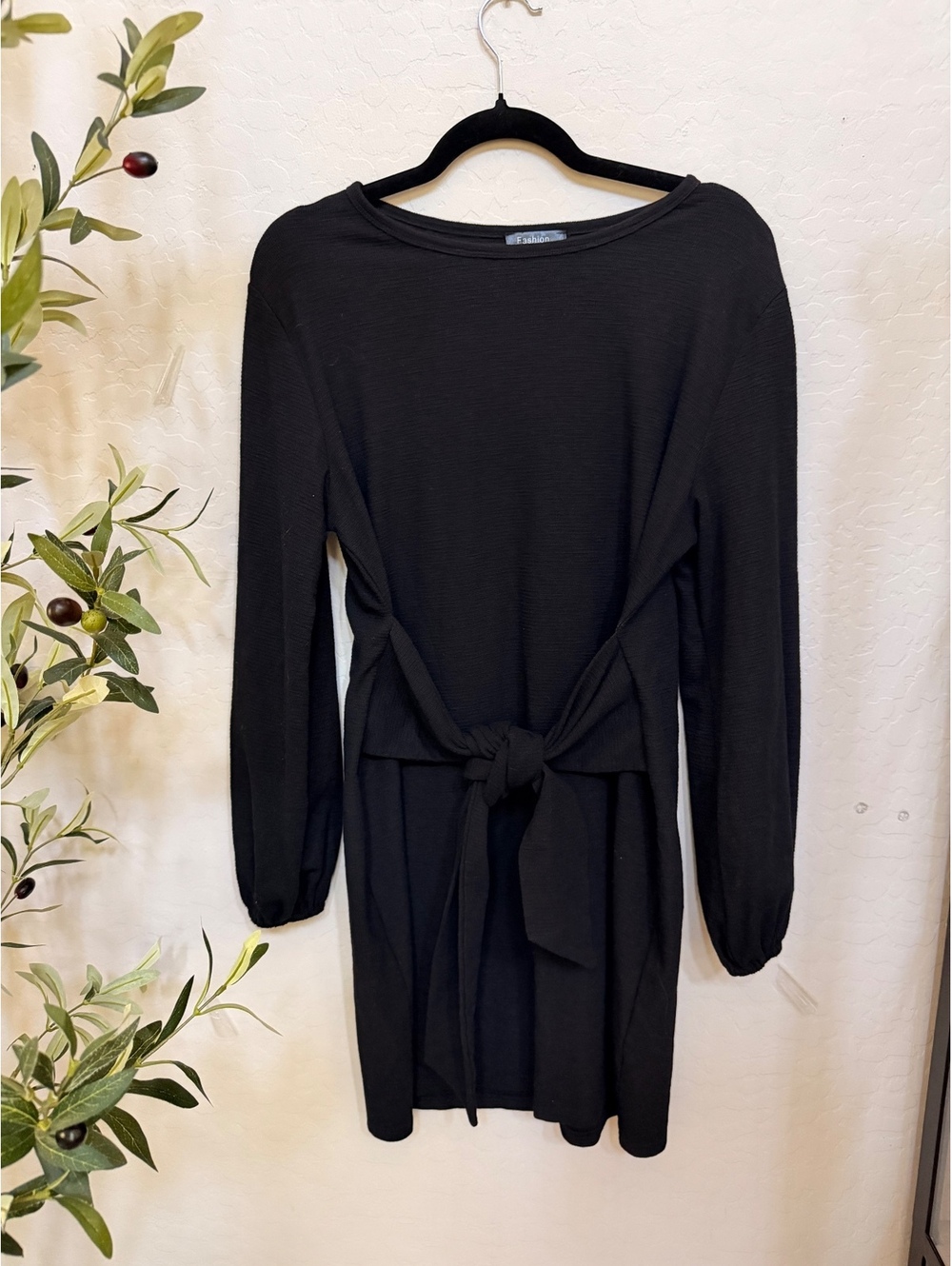 Fashion XL Black Long Sleeve Dress